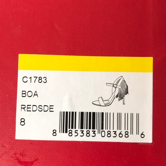 Charles Jourdan Boa red fringe suede sandals heels - Picture 5 of 5